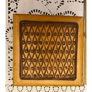 Vintage Hand Carved Wood Hinged Jewelry Trinket Storage Box Made in Poland